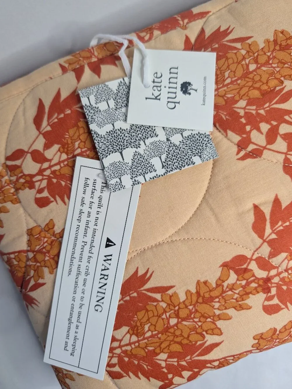New Kate Quinn Spice Wisteria Organic Cotton Circle Quilt Blanket